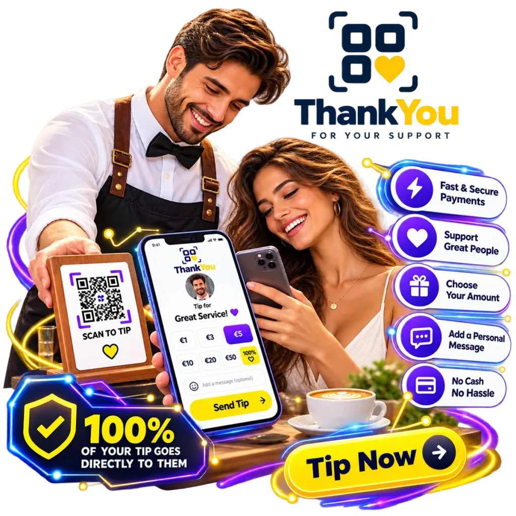 ThankYOU QR code tip collection